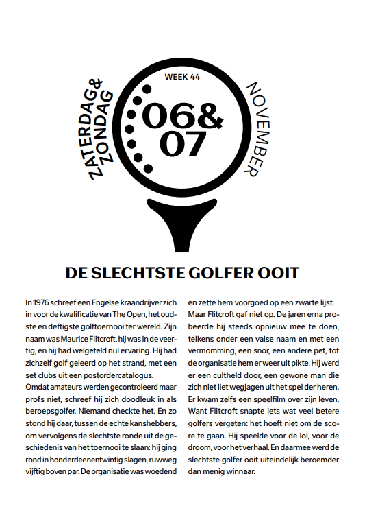 Kalenderblad zaterdag 6 en zondag 7 november 2027